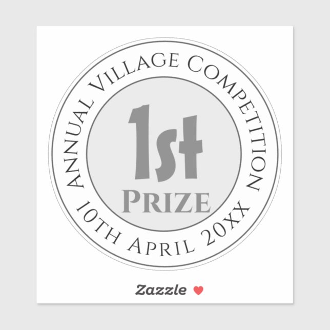 Competition 1st Prize Trophy Award Sticker (Sheet)