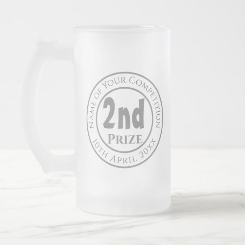 Competition 2nd Prize Trophy Award Frosted Glass Beer Mug