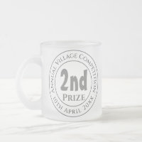 Competition 2nd Prize Trophy Award Frosted Glass Coffee Mug