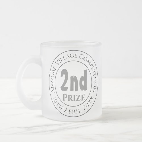 Competition 2nd Prize Trophy Award Frosted Glass Coffee Mug