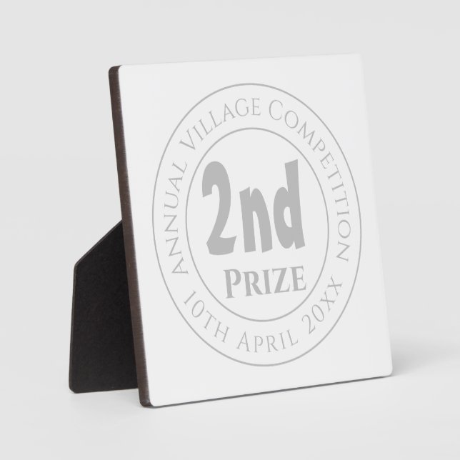 Competition 2nd Prize Trophy Award Plaque (Front)