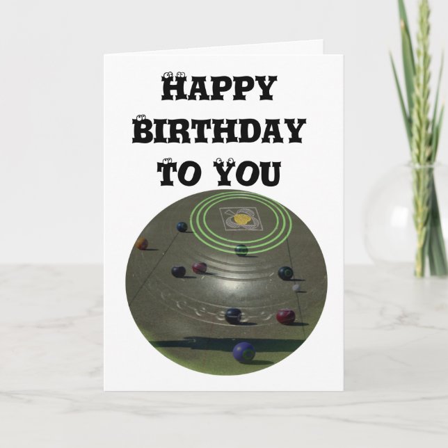 Competition Lawn Bowl, Birthday Logo Card (Front)