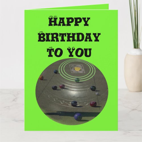 Competition Lawn Bowl Large Birthday Logo Card
