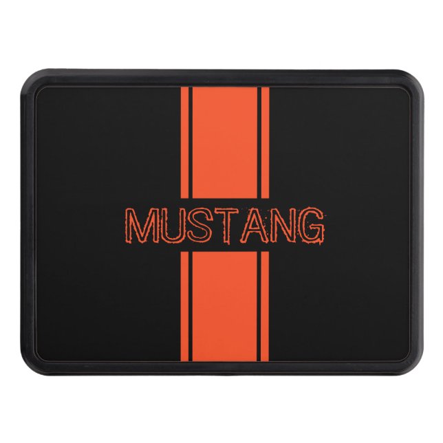 Competition Orange Racing Stripes Hitch Cover (Front)