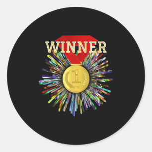 Competition Prize Winner Gold Medal #1 Classic Round Sticker