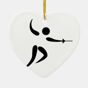 Competitive and Olympic Fencing Pictogram Ceramic Ornament
