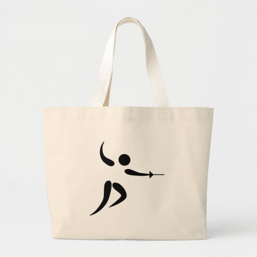 Competitive and Olympic Fencing Pictogram Large Tote Bag