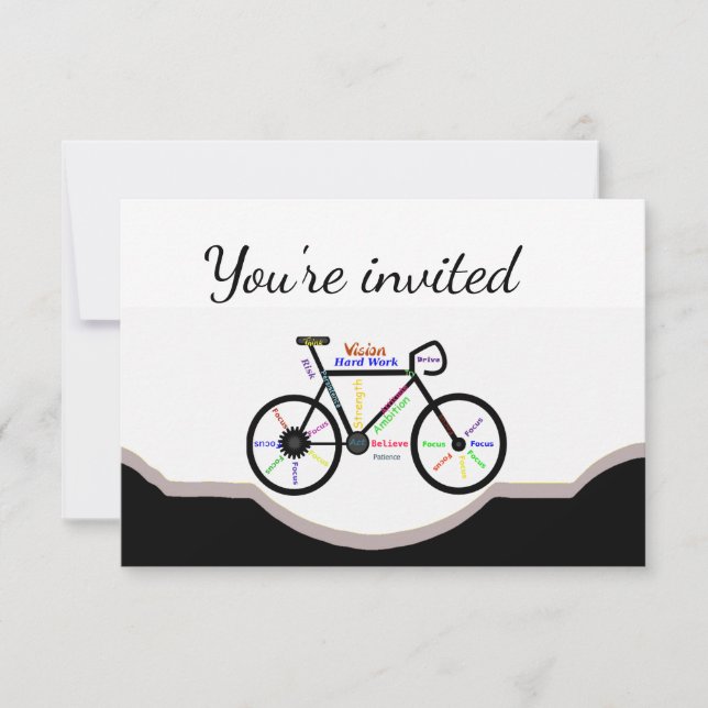 Competitive Biker Biking  Birthday Party Invitation (Front)