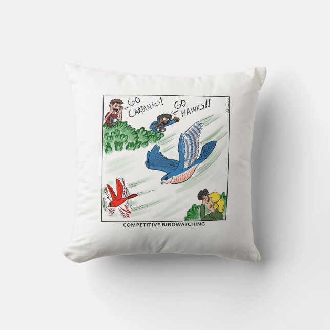 Competitive Birdwatching (comic) Throw Pillow (Front)