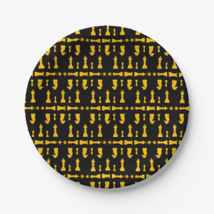 Competitive Chess Players Paper Plates