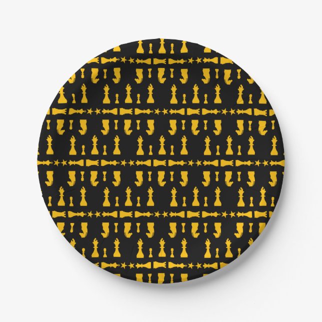 Competitive Chess Players Paper Plates (Front)