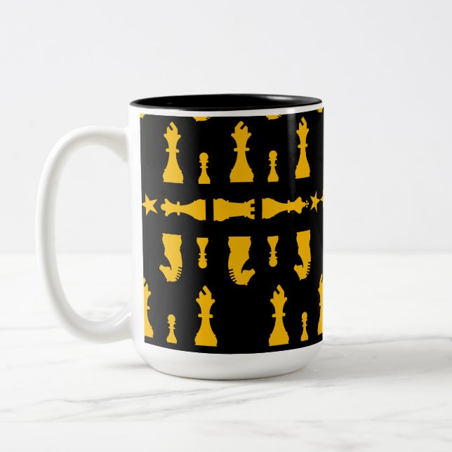 Competitive Chess Players Two-Tone Coffee Mug (Left)