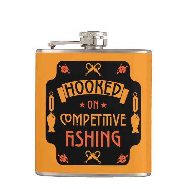 Competitive Fishing Gifts Flask (Front)