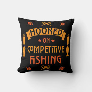 Competitive Fishing Gifts Throw Pillow