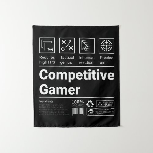 Competitive Gamer Label Tapestry