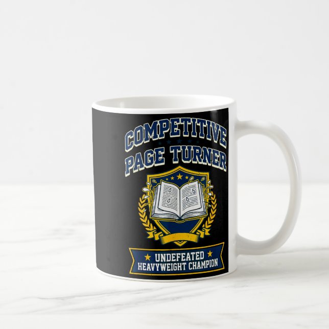 Competitive page turner reading is favorite sport coffee mug (Right)