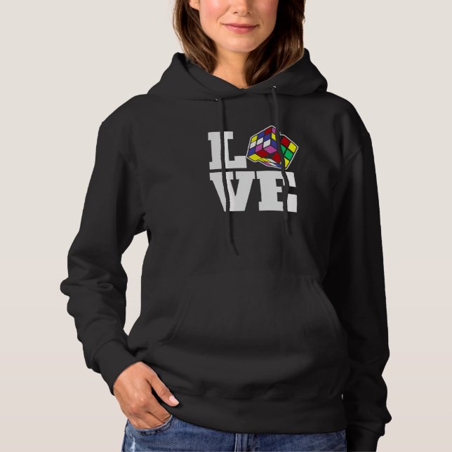 Competitive Puzzle Cube Love Speed Cubing 80's Vin Hoodie (Front)