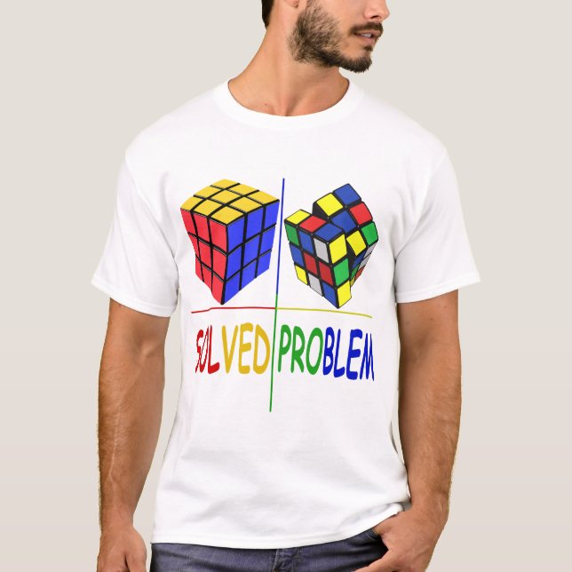 Competitive Puzzle Cube Problem Solved Speed Cubin T-Shirt (Front)
