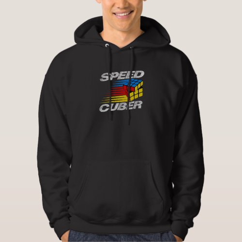 Competitive Puzzle Cube Speed Cuber Hobby 80s Vin Hoodie