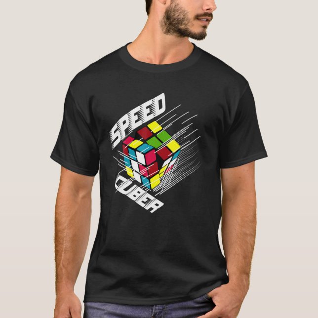 Competitive Puzzle Cube Speed Cuber Hobby 80'S Vin T-Shirt (Front)