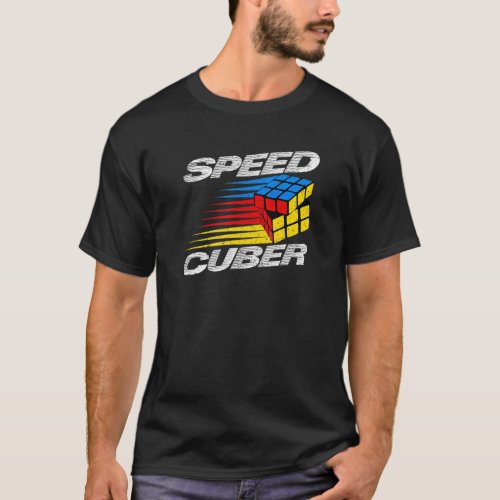 Competitive Puzzle Cube Speed Cuber Hobby 80s Vin T_Shirt