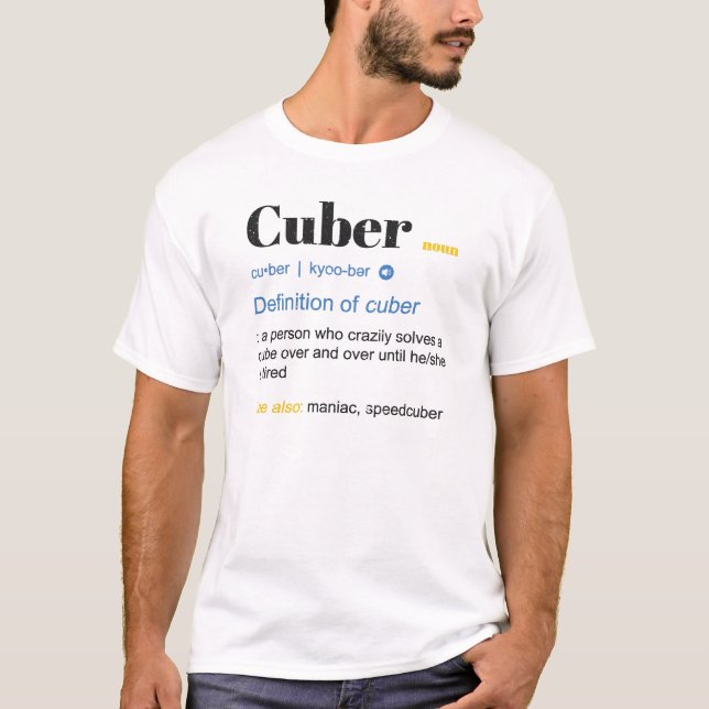 Competitive Puzzle Cuber definition Speed Cubing V T-Shirt (Front)