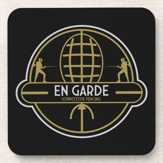 Competitive Sword Fencing Beverage Coaster (Front)