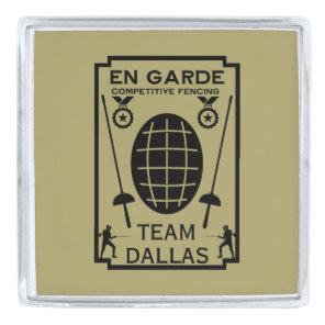 Competitive Sword Fencing Silver Finish Lapel Pin