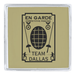 Competitive Sword Fencing Silver Finish Lapel Pin