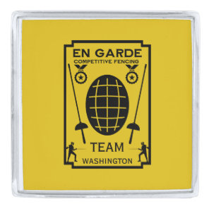 Competitive Sword Fencing Silver Finish Lapel Pin
