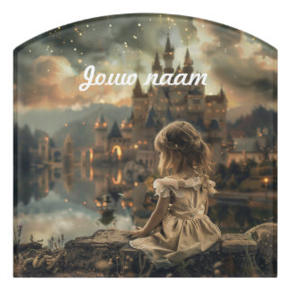 Complainant with Princess Elly - Fill Your Own Nam Door Sign