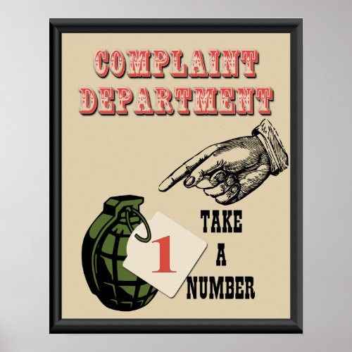 Complaint Department Poster