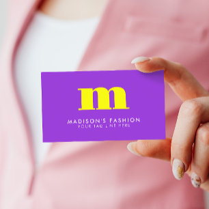Complementary Colors   Fancy Initial Business Card