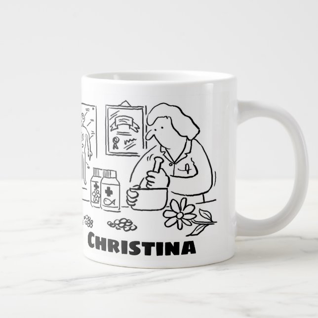 Complementary Medicine. Alternative Medicine Giant Coffee Mug (Right)