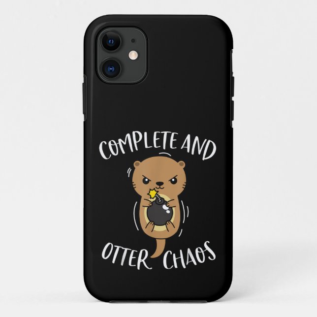 Complete and Otter Chaos Funny Cute Sea Otter Pun Case-Mate iPhone Case (Back)