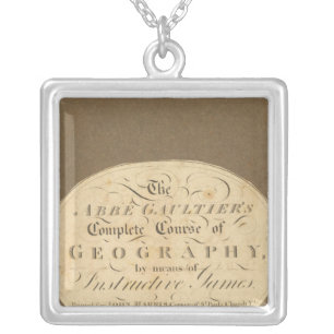 Complete course of geography silver plated necklace