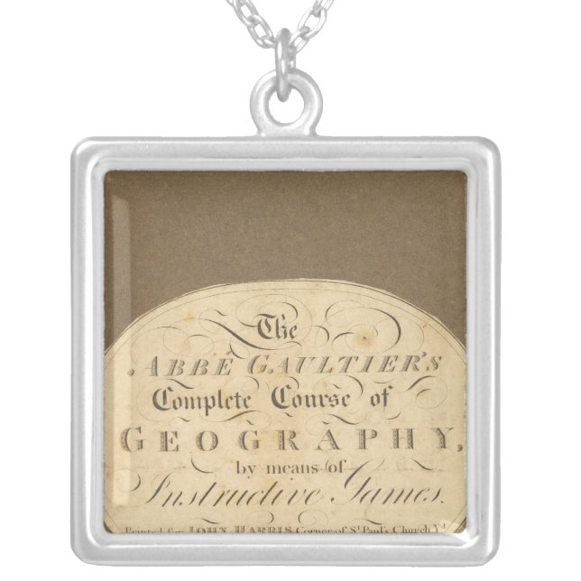 Complete course of geography silver plated necklace (Front)