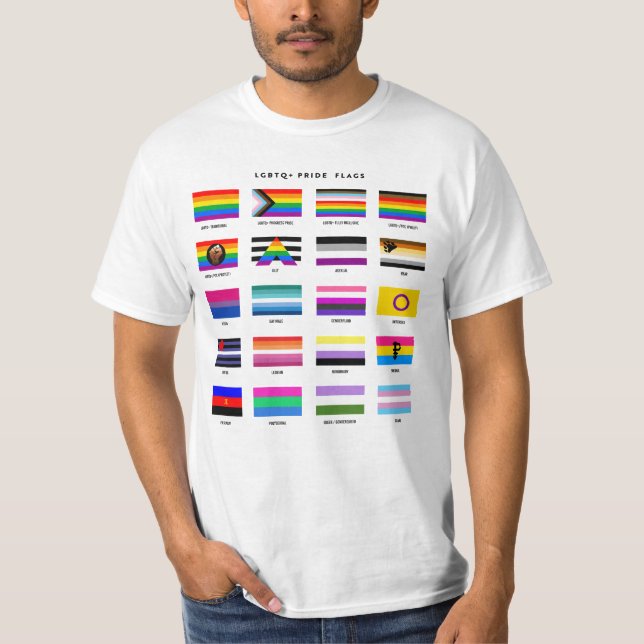 Complete LGBTQ+ Pride Flag Guide T-Shirt (Front)
