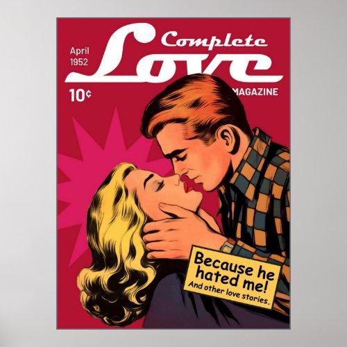 Complete Love Magazine April 1952 alternative retr Poster