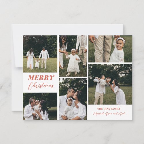 Completely Custom Christmas 6 Photo Collage Holiday Card