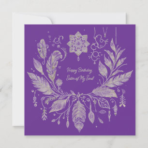 Completely Customizable Boho Floral Wreath Card