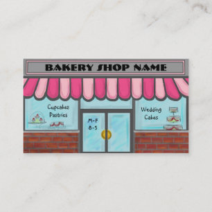Completely customizable cute bakery shop cards
