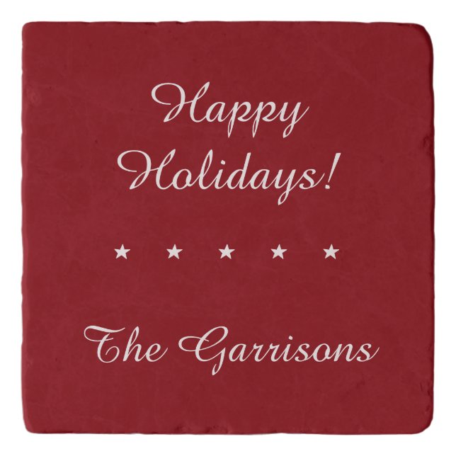 Completely customizable Holidays stone trivets (Front)