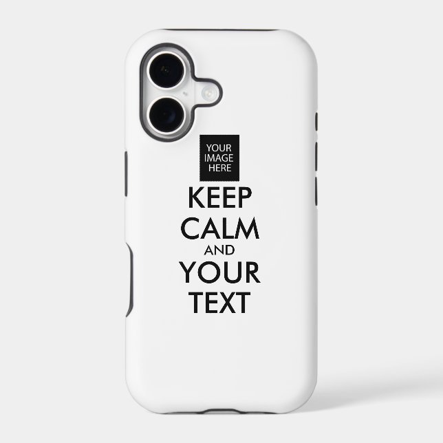 Completely Personalized KEEP CALM and YOUR TEXT Iphone Case (Back)