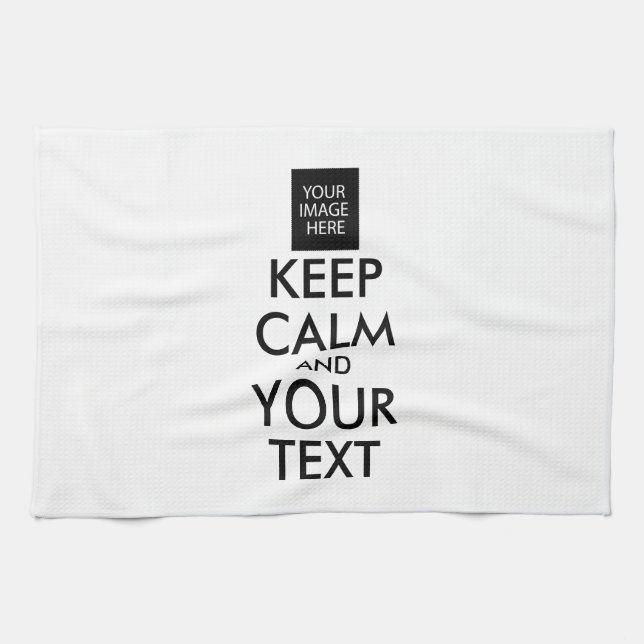 Completely Personalized KEEP CALM and YOUR TEXT Towel (Horizontal)