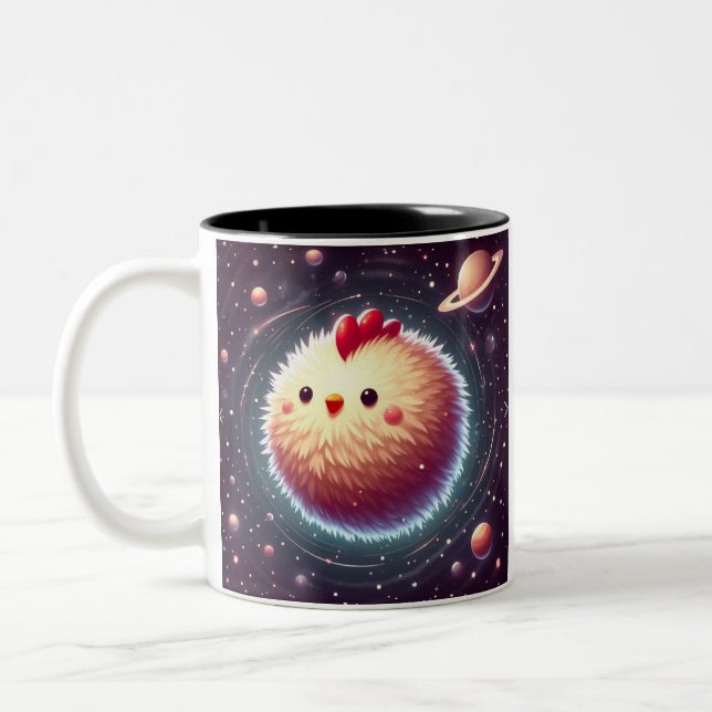 Completely Spherical Chicken Two-Tone Coffee Mug (Left)