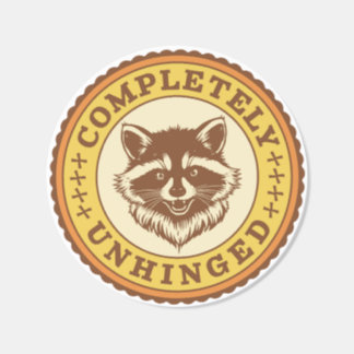 Completely Unhinged Vintage Funny Trash Panda Classic Round Sticker