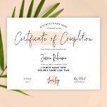 Completion Certificate Award Beige Watercolor<br><div class="desc">Feminine Certificate of Completion with cream watercolour background. Perfect for completion awards for professional courses. Use it for lash certificate or beauty salon diploma. This accreditation certificate design features modern script font and girly beige watercolor design and space for your business details and logo. Perfect to create completion awards for...</div>