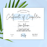 Completion Certificate Award Blue Watercolour<br><div class="desc">Feminine Certificate of Completion with elegant light blue watercolour background. Perfect for completion awards for professional beauty courses. Use it for lash certificate or salon diploma. This accreditation certificate design features modern script font and blue watercolour design and space for your business details and logo. Perfect to create completion awards...</div>