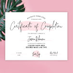 Completion Certificate Award Feminine Watercolour<br><div class="desc">Feminine Certificate of Completion with elegant pink watercolour background. Perfect for completion awards for professional courses. Use it for lash certificate or beauty salon diploma. This accreditation certificate design features modern handwritten font and blush watermark design and space for your business details and logo. Perfect to create completion awards for...</div>
